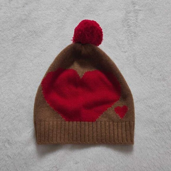 New J Crew 100% Cashmere heart beanie main image 4